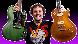 2020 Epiphone SG Classic P90s in Worn Green vs Harley Benton SC450 P90 Gold Top  Guitar shootout [upl. by Assyn]