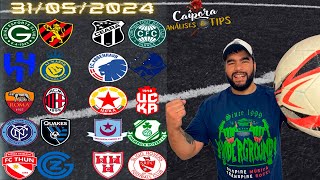 PALPITES DE FUTEBOL PARA HOJE 31 05 2024 SEXTA 18 JOGOS  BILHETE PRONTO Caipora Análises e TIPs [upl. by Canty]