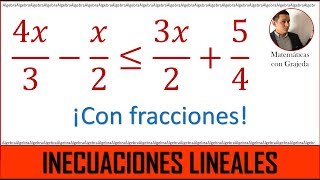 Inecuaciones con fracciones  Desigualdades  Ejemplo 3 [upl. by Knute]