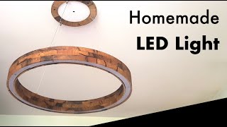 Homemade LED ring Pendant Light from reclaimed wood [upl. by Nyliram]