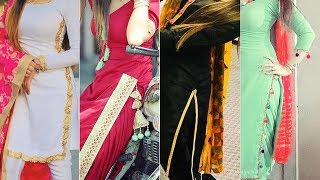 Latest Plain Salwar Suit Design Collection contrast dupatta suit Punjabi Dresses Design For Girls [upl. by Alyehs]