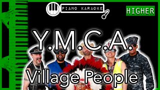 YMCA HIGHER 3  Village People  Piano Karaoke Instrumental [upl. by Hesther693]