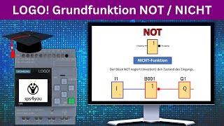 NOT  NICHT Grundfunktion  Siemens LOGO Online Kurs Kapitel 22  LOGO programmieren lernen [upl. by Airoled]