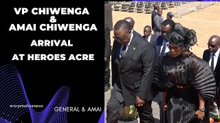 VP Chiwenga and Amai Chiwenga Arrival at Heroes Acre for Tshinga Dubes Burial [upl. by Nwahsid42]