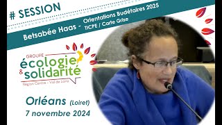 SESSION NOV 2024  Intervention Betsabée Haas  Orientations Budgétaires 2025 [upl. by Cann]