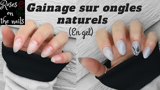 Tuto  Gainage en gel sur ongles naturels  Roses on the nails ⚘ [upl. by Nylatsirk]