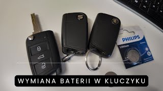 Jak wymienić baterie w kluczyku VW SEAT SKODA [upl. by Arinaid]