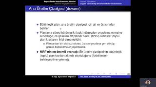 Üretim ve Operasyon Yönetimi 32 MRP Model Gereksinimleri [upl. by Eilyr]