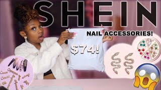 SHEIN nail accessories haul   Everything under 5  😱 [upl. by Jayson382]