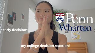 COLLEGE DECISION REACTION 2024 WhartonUPenn early decision [upl. by Bonaparte166]