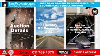 ABSA Repossessed Auto Auction 200 Vehicles Available Online amp Webcast [upl. by Namzed766]