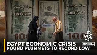 Egyptian pound plummets to record low amid economic struggles [upl. by Furr]