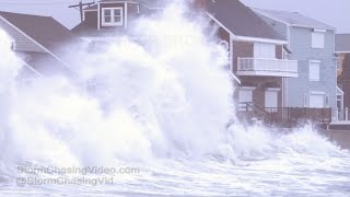 Scituate MA Extreme Waves Crashing Into Homes amp Storm Surge  1242017 [upl. by Laresa]