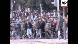 KOSOVO MITROVICA PROTESTORS CLASH WITH KFOR TROOPS [upl. by Domenico]