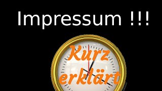 Impressum  kurz erklärt [upl. by Laeria]