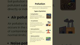 🌍 What is Pollution  Types of Pollution 🌬️ Air 💧 Water 🌱 Soil 🔊 Noise shorts pollution [upl. by Harli]