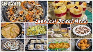 This is how i Arranged 10 Dawat dinner recipes At homeAghani PulaoTurkish Milkcakemini subs [upl. by Artinak]