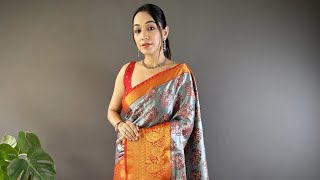 1400Trending Celebrity Inspired Kanjivaram Tissue Silk Saree grand budget friendly Ph8523844182 [upl. by Jaqitsch]