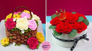 Amazing Flower Basket Cake Designs  How To Make A Flower Basket For Birthday [upl. by Ysdnyl]