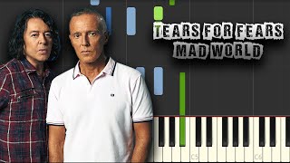 Tears for Fears  Mad World  Piano Tutorial Synthesia Download MIDI  PDF Scores [upl. by Meriel148]