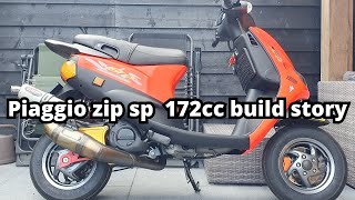 PIAGGIO ZIP SP 1997 FLUO ROSSO 172CC PM TUNING BUILD STORY [upl. by Strepphon]