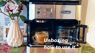 Unboxing and How to Use the Delonghi combination Coffee Machinereview [upl. by Geiger]