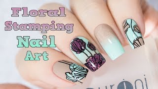 Floral Stamping Nail Art [upl. by Ailat120]