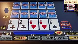 UltimateX Bonus Poker 750 per hand Four Aces Royal Caribbean Cruise UTOPIA videopoker profit [upl. by Maisel]