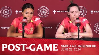 Postgame  Sophia Smith Meghan Klingenberg on match vs KC [upl. by Schwab]