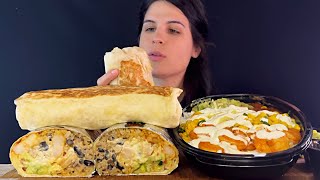 BURRITOS amp SHRIMP BURRITO BOWL  MUKBANG  ASMR  EATING SOUNDS [upl. by Ellitnahc774]