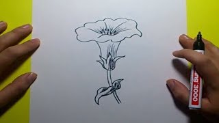 Como dibujar una flor paso a paso 8  How to draw a flower 8 [upl. by Welby535]