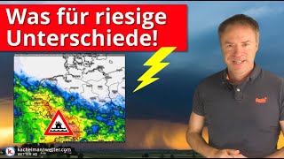 Kräftige Gewitter sehr viel Regen und lokale Unwetter  aber nur für manche [upl. by Nitsej145]