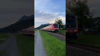 Allgäu Bahnidylle im Sonnenuntergang🥰 allgäu trainspotting train [upl. by Reinald]