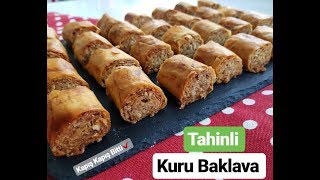 Hazır yufkadan haftalarca BAYATLAMAYAN TAHINLI KURU BAKLAVA✔Tadanlar hazır zannetti😍 [upl. by Aihtniroc]