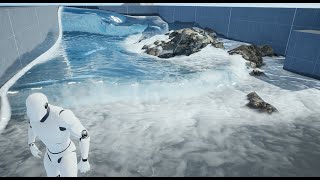 Fluid Flux  Ocean wave and wet surface WIP  Unreal Engine 4 [upl. by Prud]