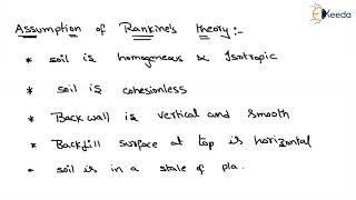 Rankines Earth pressure Theory amp Assumptions  Earth Pressure Theories  Geotechnical Engineering [upl. by Ailuj]