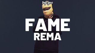 Rema  Fame Lyrics [upl. by Abbye161]