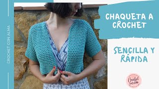 CHAQUETA A CROCHET PARA MUJER  CROCHET CON ALMA [upl. by Oretos]