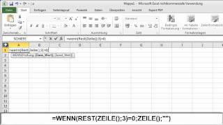 Excel 2010 Zeilen in 3erSchritten nummerieren [upl. by Nnylkcaj849]