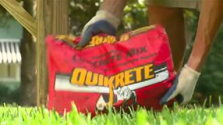 Setting Posts with QUIKRETE® FastSetting Concrete in the Red Bag HD [upl. by Lavud]