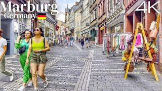 Marburg Germany Summer Walking Tour 2022  4K 60fps Ultra HD [upl. by Weinshienk605]