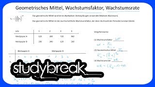 Geometrisches Mittel Wachstumsfaktor Wachstumsrate  Statistik [upl. by Rehoptsirhc782]