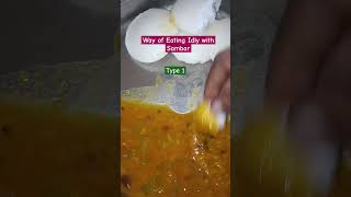 Vijay Idly Sambar Shorts Way of eating Idly with sambar akpfoodie food breakfastideas [upl. by Maureen850]