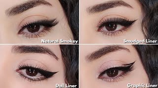 4 EASY Eyeliner Styles for Everyday Eye Makeup Party Makeup🖌️ [upl. by Hogan451]