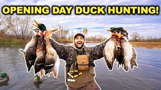 OPENING DAY Duck Hunting at the LEASE Catch Clean Cook [upl. by Naujad]