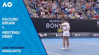 ErraniPaolini v HsiehMertens Highlights  Australian Open 2024 Third Round [upl. by Annavoj]