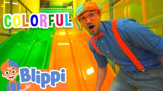 Blippi Learns Colors At The Indoor Play Place  Educational Videos for Kids [upl. by Selyn]