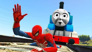 Thomas amp Friends Accidents Will Happen With SpiderMan [upl. by Vitkun]