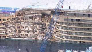 Damage Costa Concordia after raising the ship [upl. by Siulegroj]