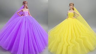 Disney Princess Doll Makeover  DIY Miniature Ideas for Barbie  Wig Dress Faceup and More DIY [upl. by Oiredised]